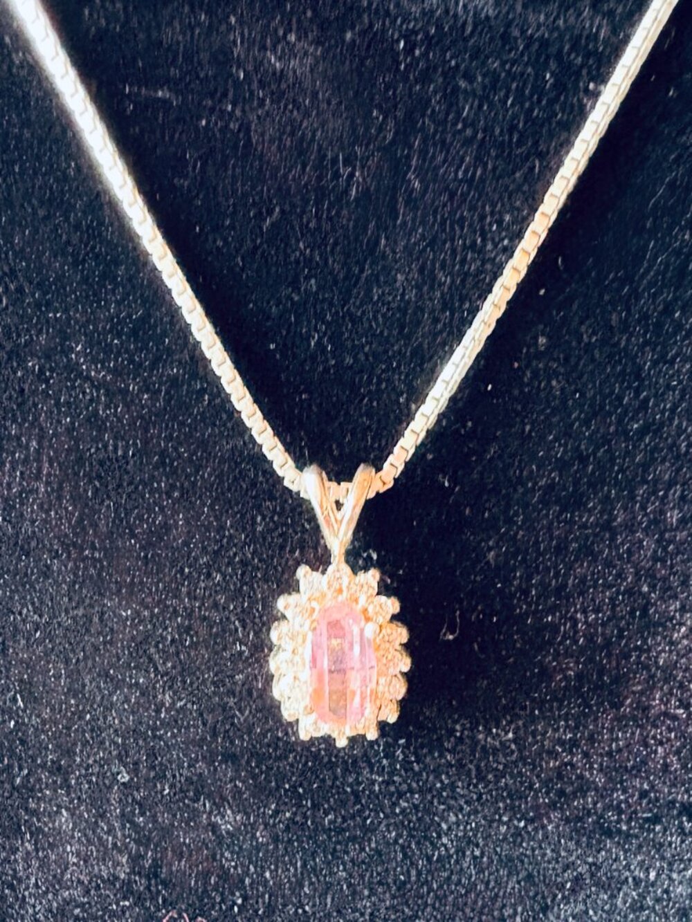 Pink and Clear Stone Pendant